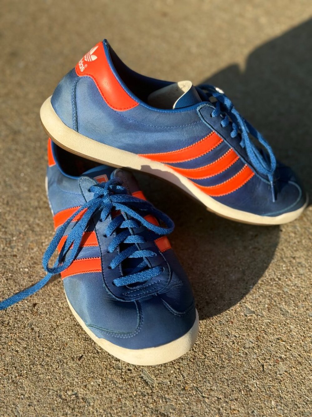 Adidas The Sneeker G14507 Mens 8.5 Blue Orange Leather Retro Terrace Y2K 4023